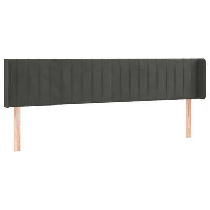 Testiera ad Orecchio Grigio Scuro 203x16x78/88 cm in Velluto