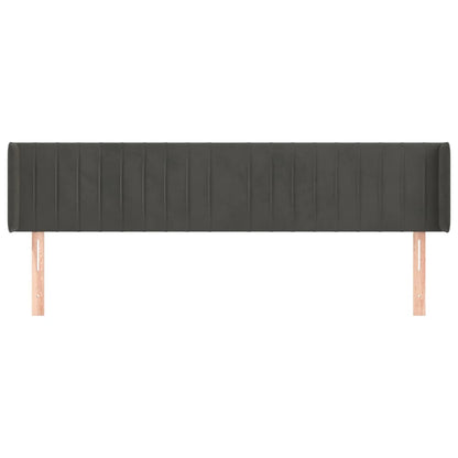 Testiera ad Orecchio Grigio Scuro 203x16x78/88 cm in Velluto
