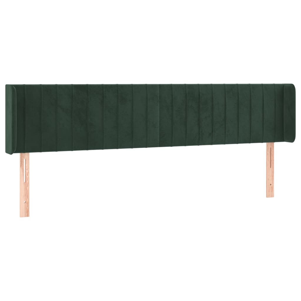 Testiera ad Orecchio Verde Scuro 203x16x78/88 cm in Velluto