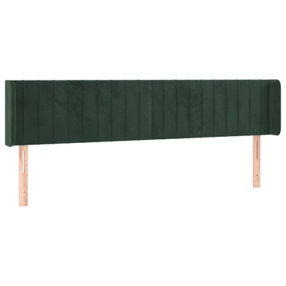 Testiera ad Orecchio Verde Scuro 203x16x78/88 cm in Velluto