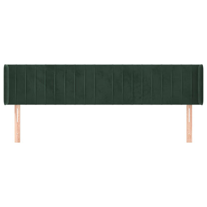 Testiera ad Orecchio Verde Scuro 203x16x78/88 cm in Velluto