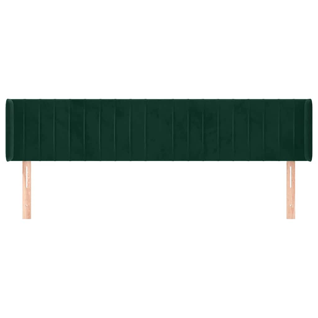 Testiera ad Orecchio Verde Scuro 203x16x78/88 cm in Velluto