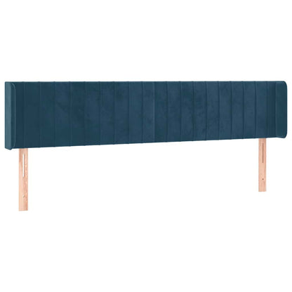 Testiera ad Orecchio Blu Scuro 203x16x78/88 cm in Velluto