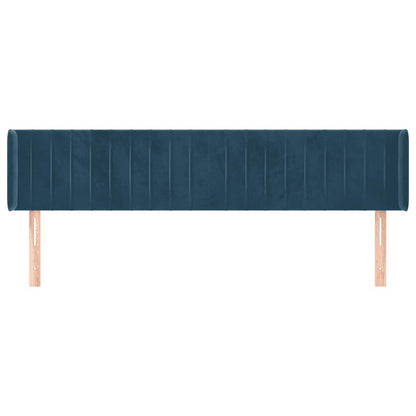 Testiera ad Orecchio Blu Scuro 203x16x78/88 cm in Velluto