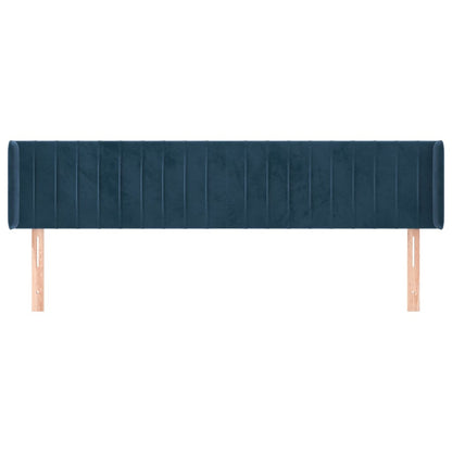 Testiera ad Orecchio Blu Scuro 203x16x78/88 cm in Velluto