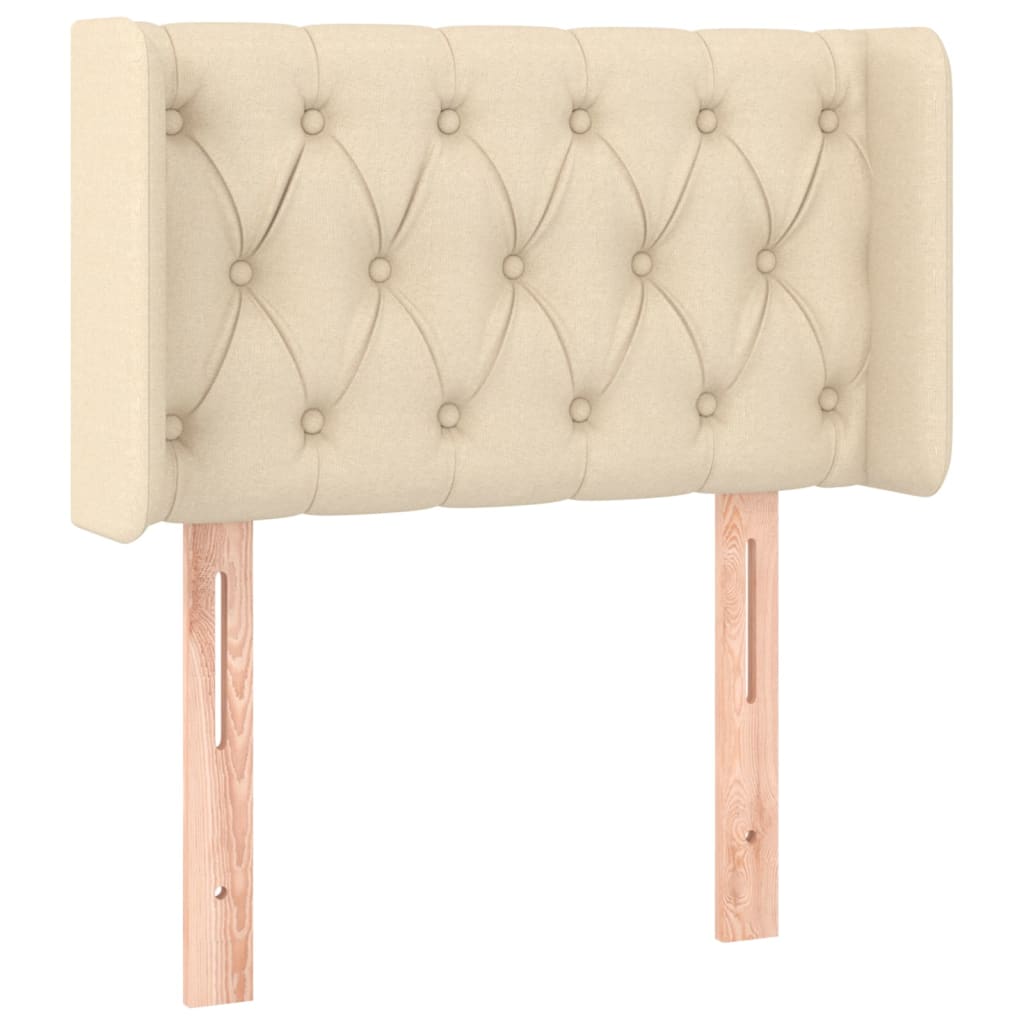 Testiera ad Orecchio Crema 83x16x78/88 cm in Tessuto