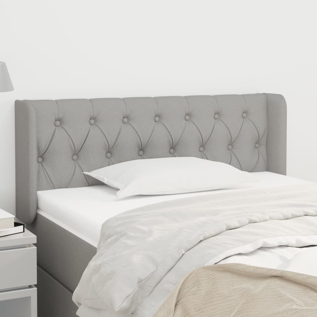Testiera ad Orecchio Grigio Chiaro 93x16x78/88 cm in Tessuto