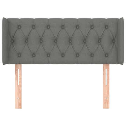 Testiera ad Orecchio Grigio Scuro 93x16x78/88 cm in Tessuto
