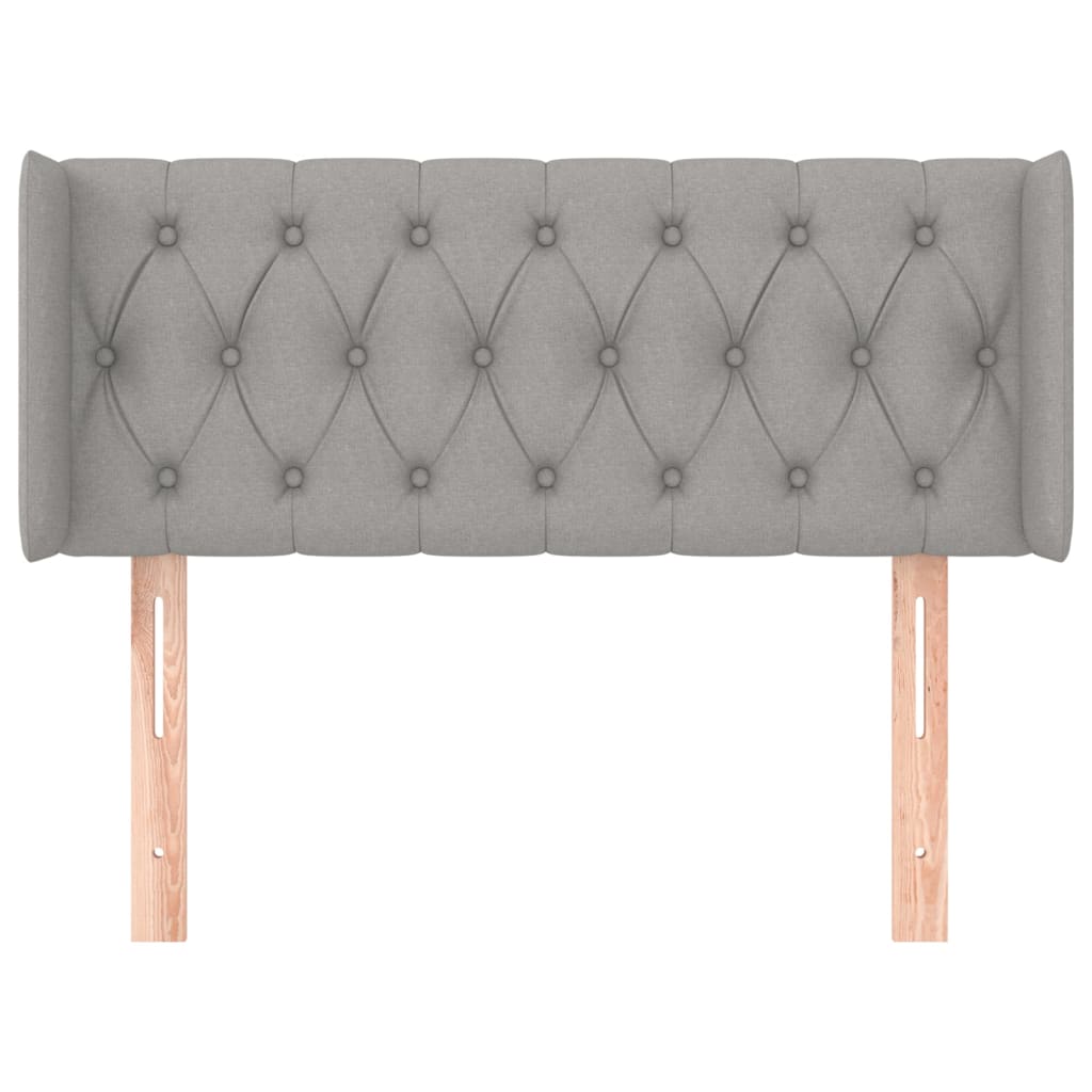 Testiera ad Orecchio Grigio Chiaro 103x16x78/88 cm in Tessuto
