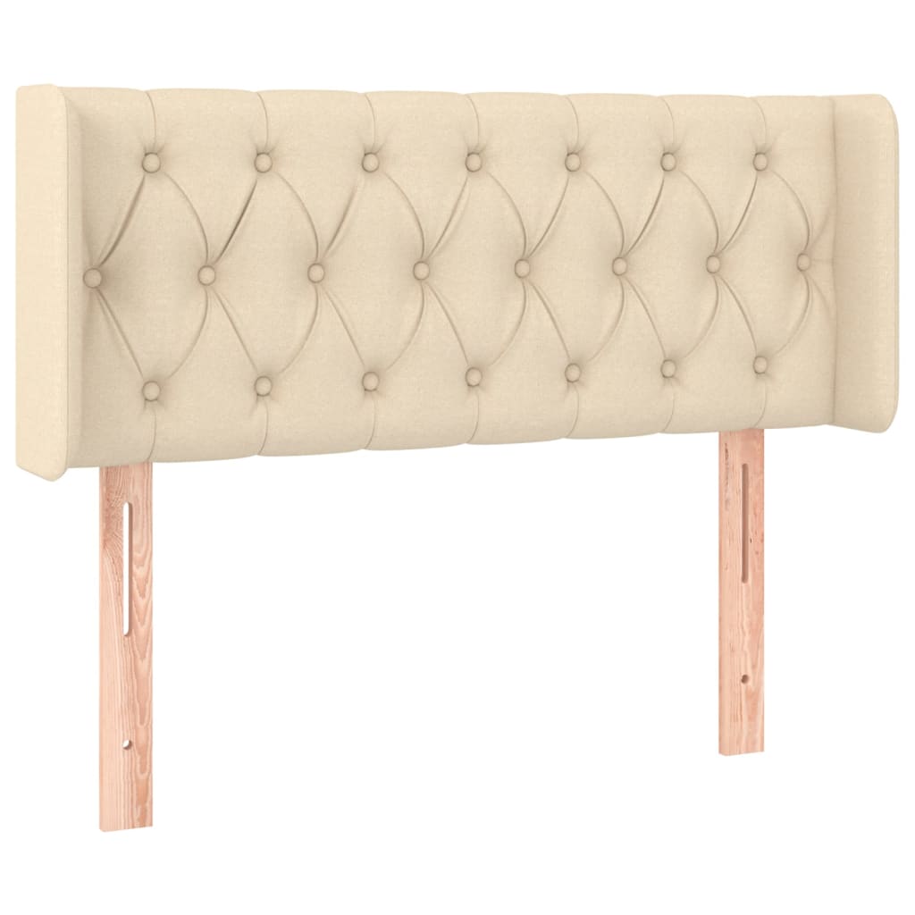 Testiera ad Orecchio Crema 103x16x78/88 cm in Tessuto