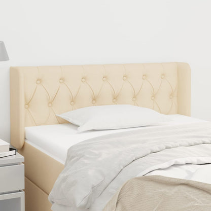 Testiera ad Orecchio Crema 103x16x78/88 cm in Tessuto