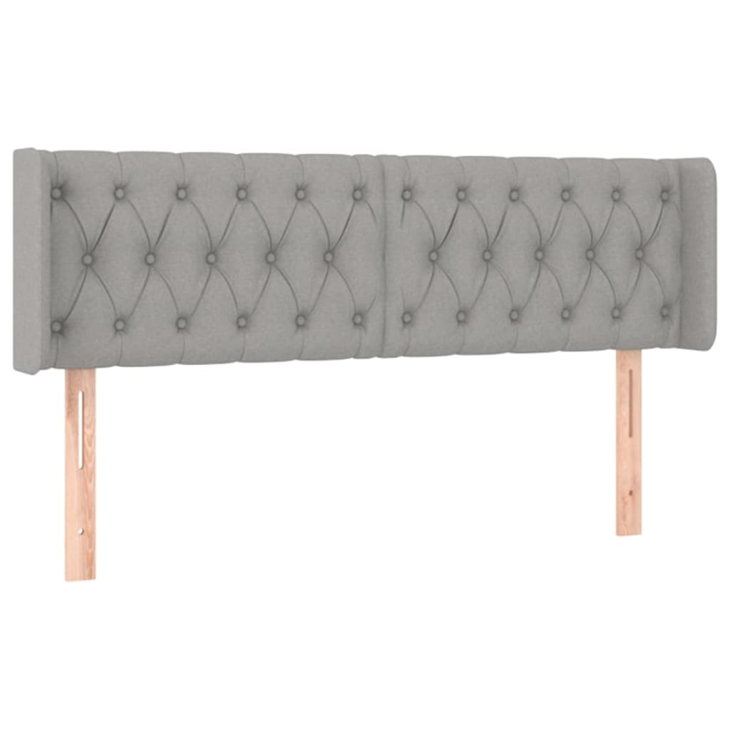 Testiera ad Orecchio Grigio Chiaro 163x16x78/88 cm in Tessuto
