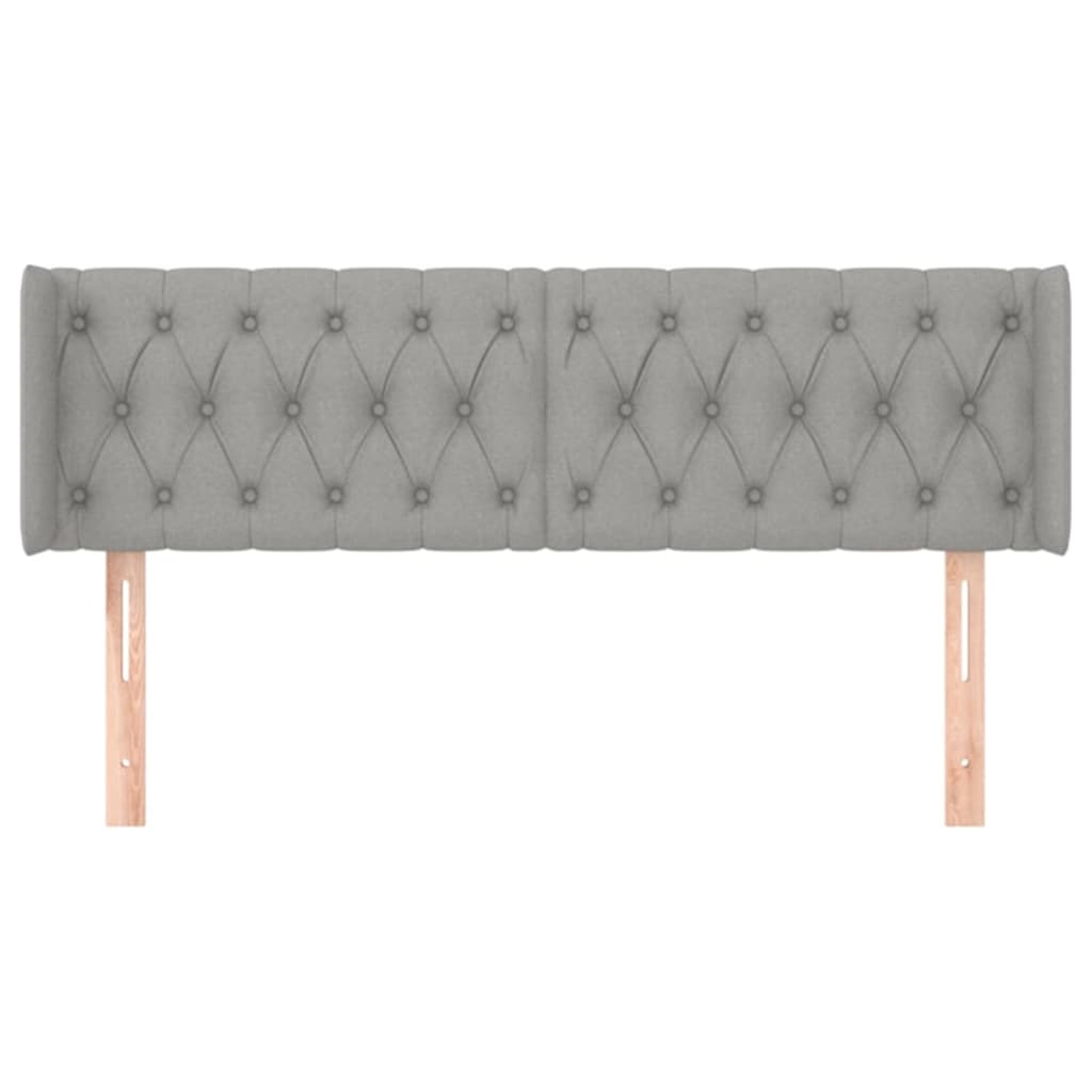 Testiera ad Orecchio Grigio Chiaro 163x16x78/88 cm in Tessuto