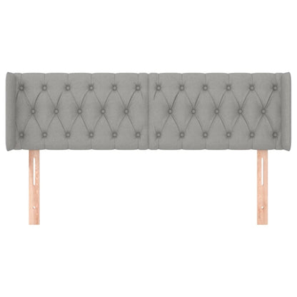 Testiera ad Orecchio Grigio Chiaro 163x16x78/88 cm in Tessuto