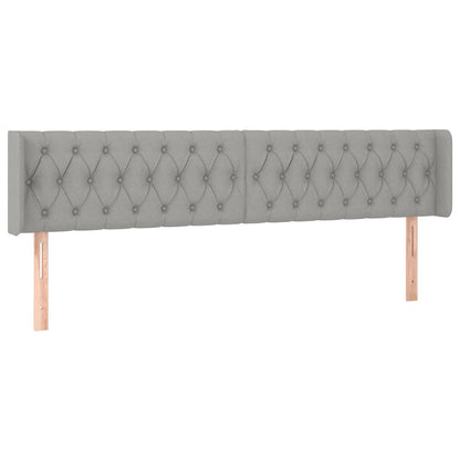 Testiera ad Orecchio Grigio Chiaro 183x16x78/88 cm in Tessuto