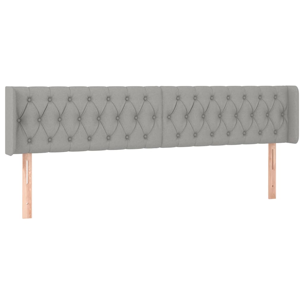 Testiera ad Orecchio Grigio Chiaro 183x16x78/88 cm in Tessuto