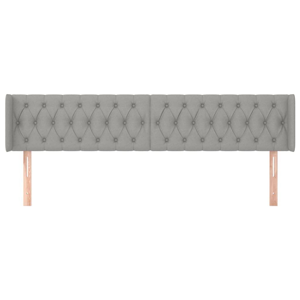 Testiera ad Orecchio Grigio Chiaro 183x16x78/88 cm in Tessuto