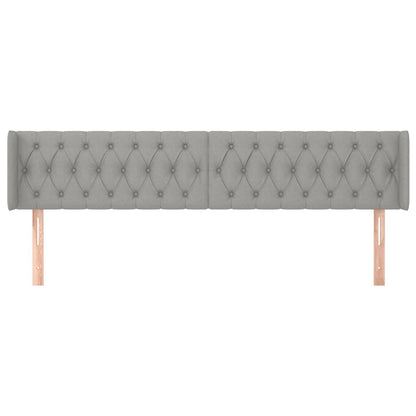 Testiera ad Orecchio Grigio Chiaro 183x16x78/88 cm in Tessuto