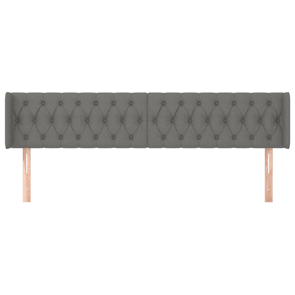 Testiera ad Orecchio Grigio Scuro 183x16x78/88 cm in Tessuto