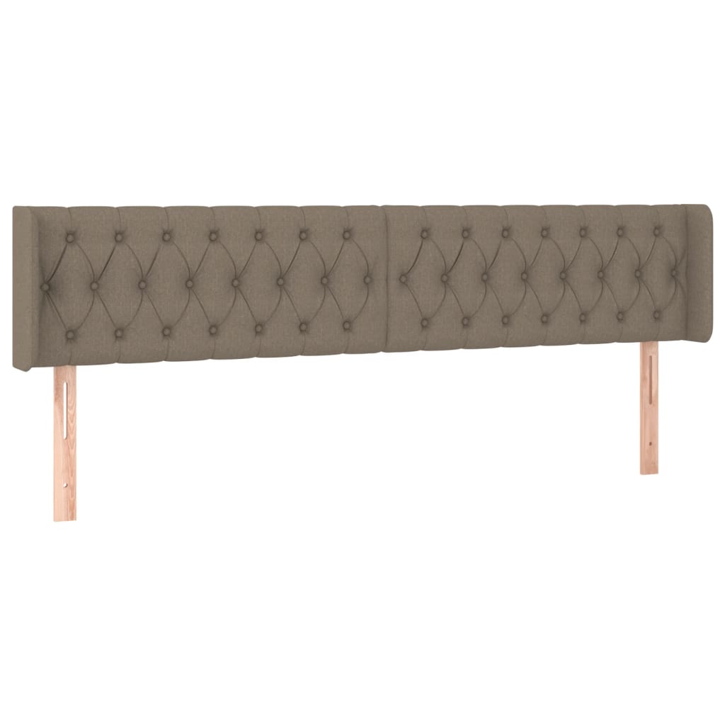Testiera ad Orecchio Tortora 183x16x78/88 cm in Tessuto