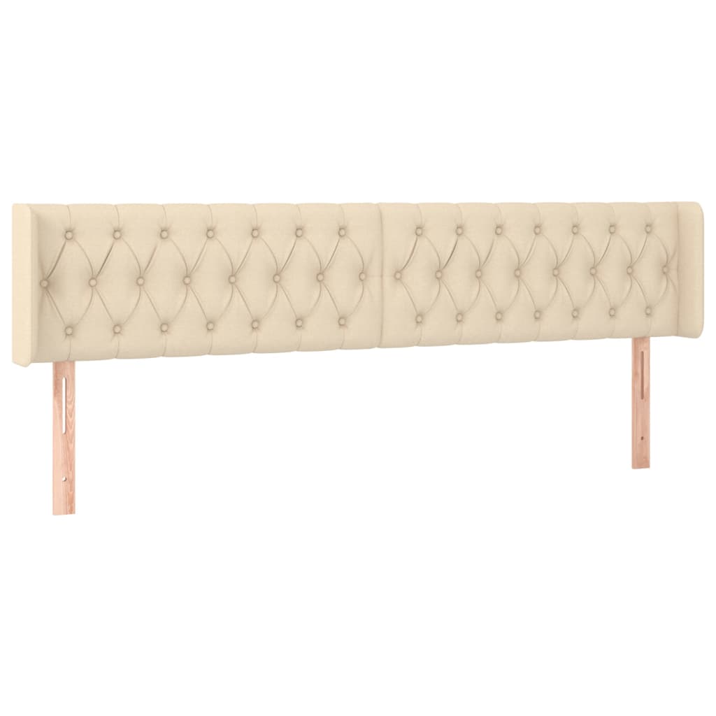Testiera ad Orecchio Crema 183x16x78/88 cm in Tessuto