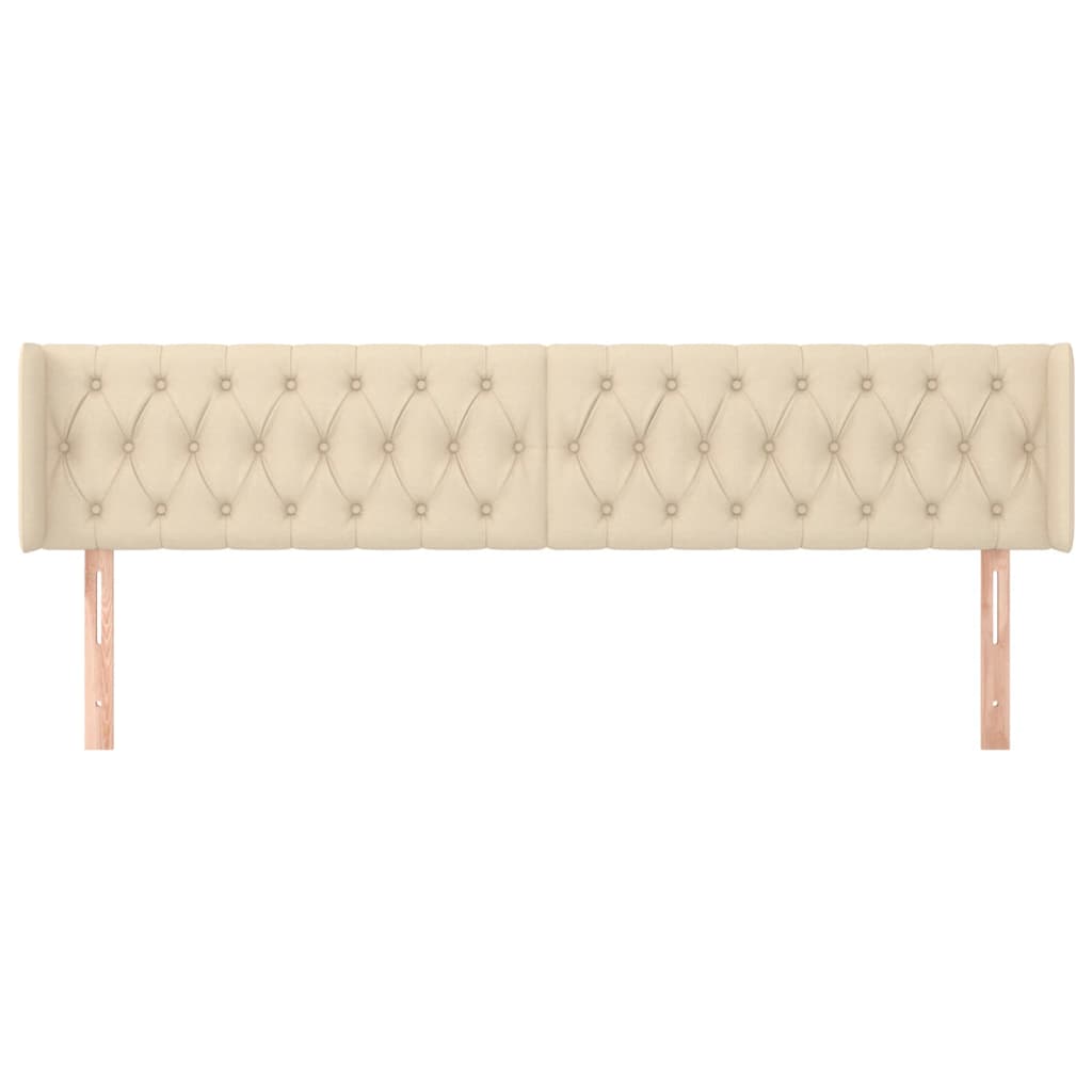 Testiera ad Orecchio Crema 183x16x78/88 cm in Tessuto