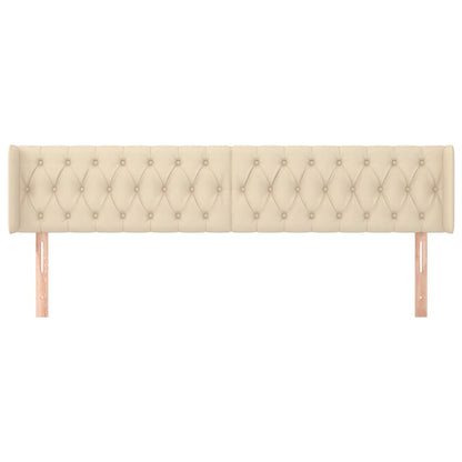 Testiera ad Orecchio Crema 183x16x78/88 cm in Tessuto