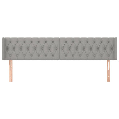 Testiera ad Orecchio Grigio Chiaro 203x16x78/88 cm in Tessuto
