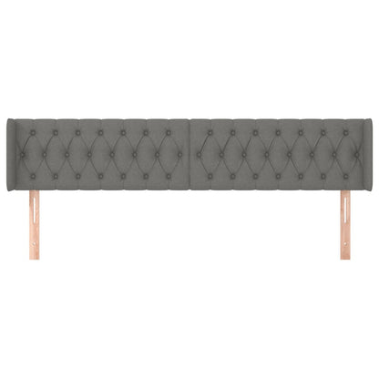 Testiera ad Orecchio Grigio Scuro 203x16x78/88 cm in Tessuto