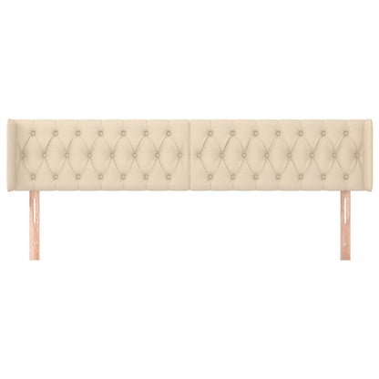 Testiera ad Orecchio Crema 203x16x78/88 cm in Tessuto