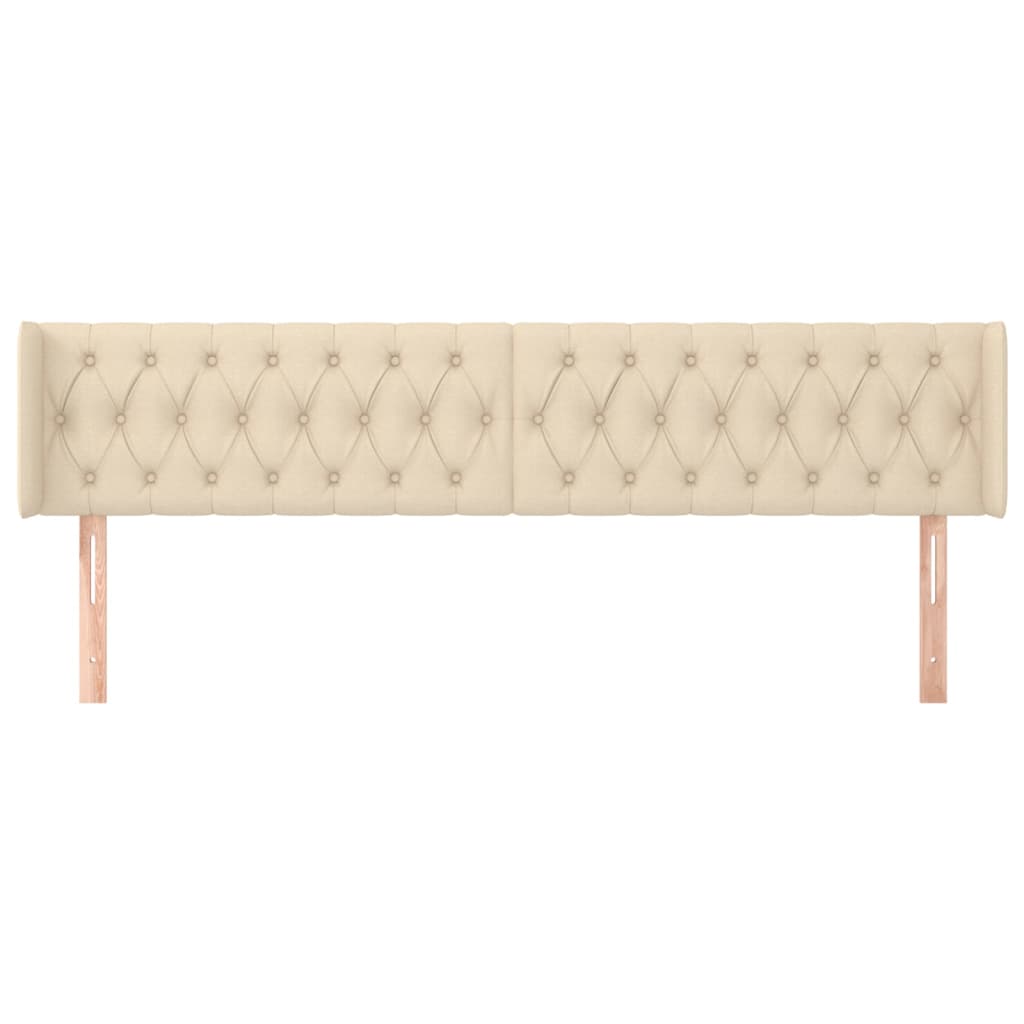 Testiera ad Orecchio Crema 203x16x78/88 cm in Tessuto