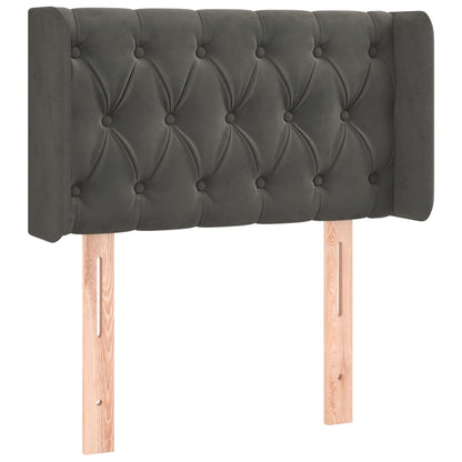Testiera ad Orecchio Grigio Scuro 83x16x78/88 cm in Velluto