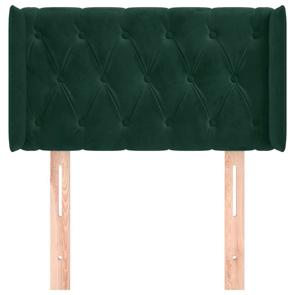 Testiera ad Orecchio Verde Scuro 83x16x78/88 cm in Velluto