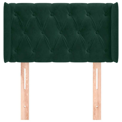 Testiera ad Orecchio Verde Scuro 83x16x78/88 cm in Velluto