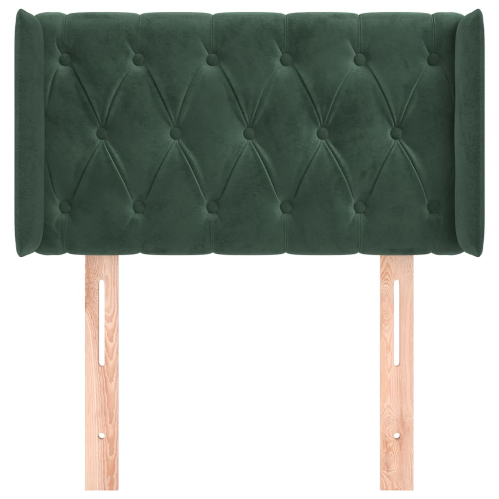 Testiera ad Orecchio Verde Scuro 83x16x78/88 cm in Velluto