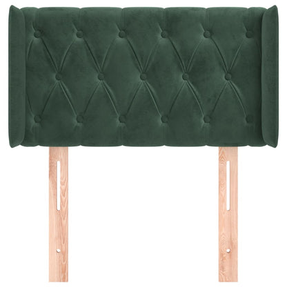 Testiera ad Orecchio Verde Scuro 83x16x78/88 cm in Velluto