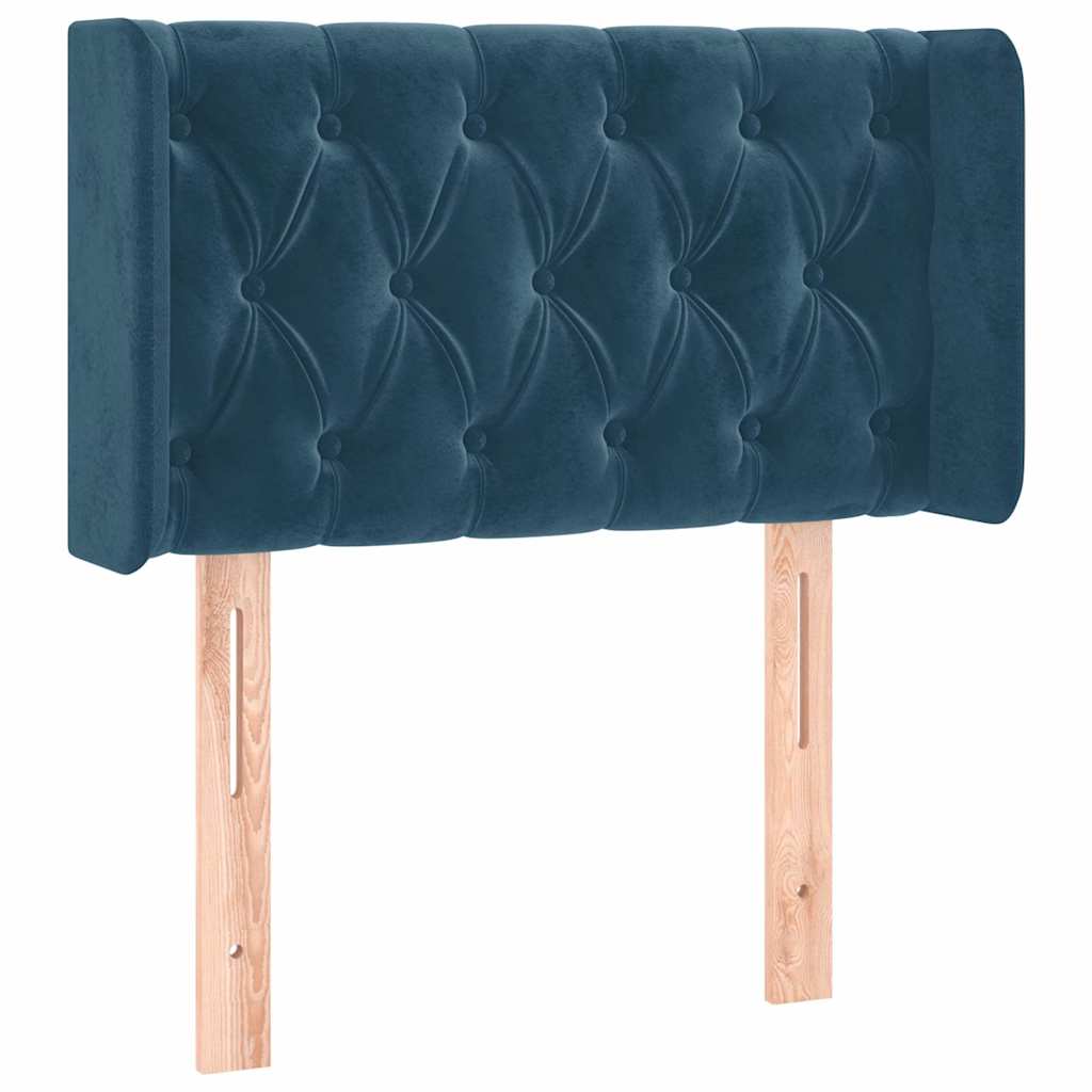 Testiera ad Orecchio Blu Scuro 83x16x78/88 cm in Velluto