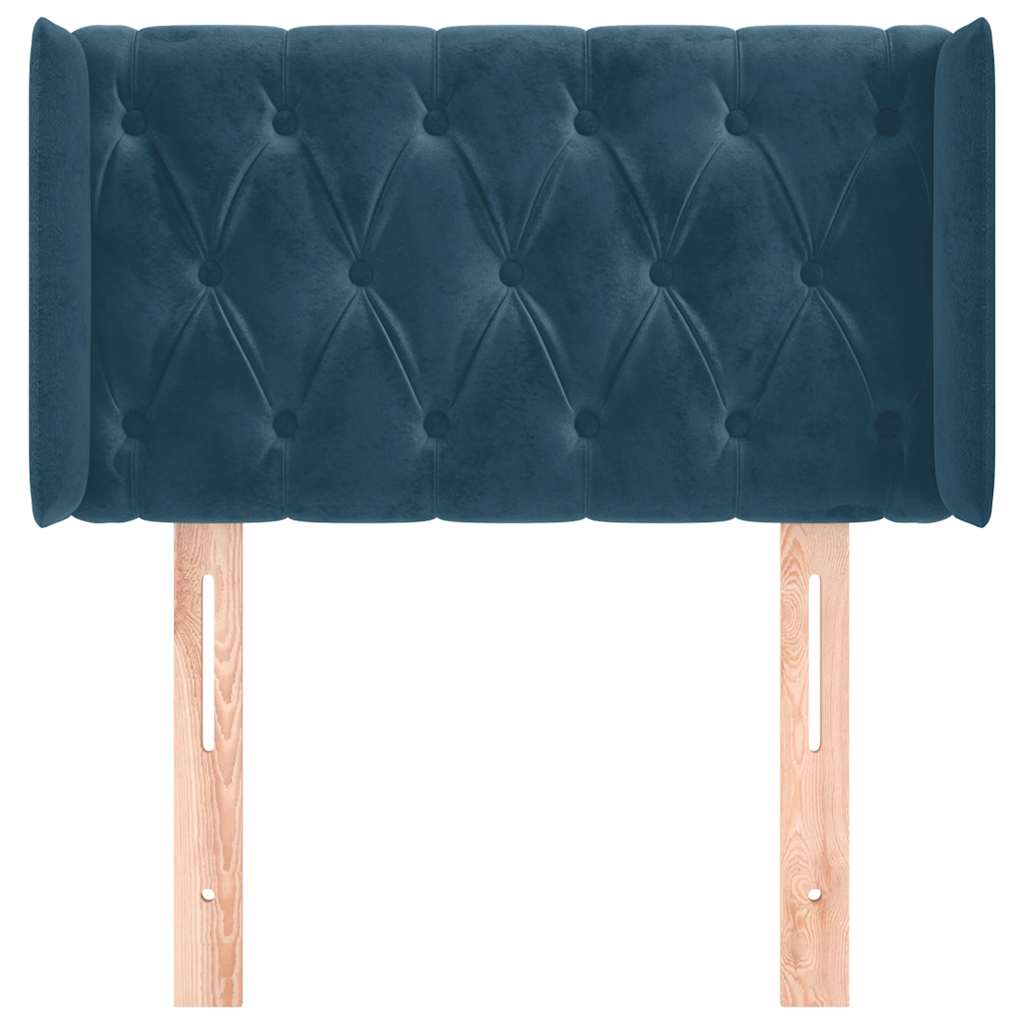 Testiera ad Orecchio Blu Scuro 83x16x78/88 cm in Velluto