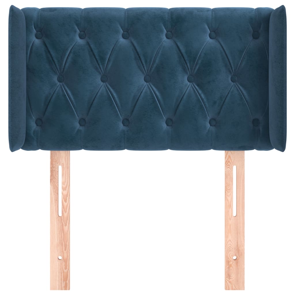 Testiera ad Orecchio Blu Scuro 83x16x78/88 cm in Velluto