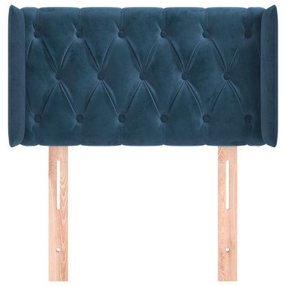 Testiera ad Orecchio Blu Scuro 83x16x78/88 cm in Velluto