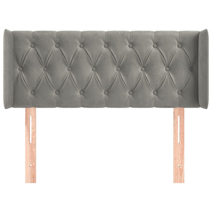 Testiera ad Orecchio Grigio Chiaro 93x16x78/88 cm in Velluto