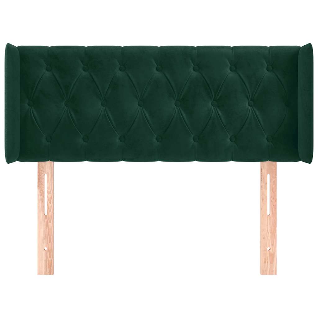 Testiera ad Orecchio Verde Scuro 93x16x78/88 cm in Velluto