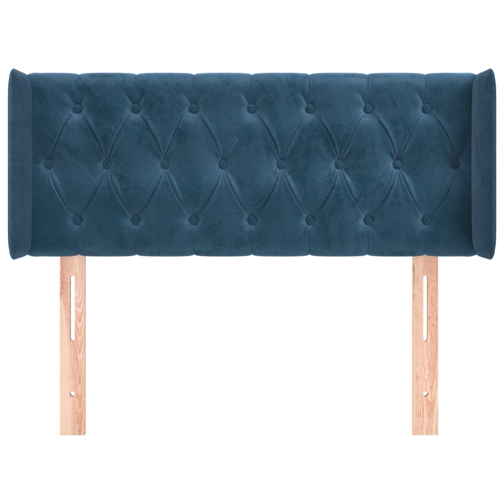 Testiera ad Orecchio Blu Scuro 93x16x78/88 cm in Velluto