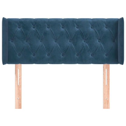 Testiera ad Orecchio Blu Scuro 93x16x78/88 cm in Velluto
