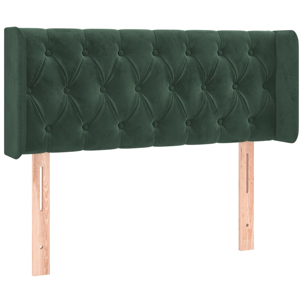 Testiera ad Orecchio Verde Scuro 103x16x78/88 cm in Velluto