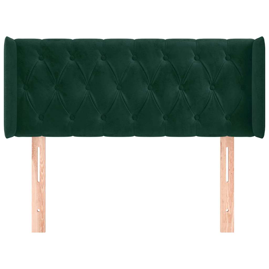 Testiera ad Orecchio Verde Scuro 103x16x78/88 cm in Velluto