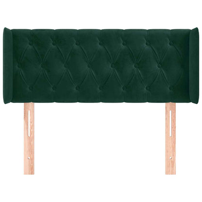 Testiera ad Orecchio Verde Scuro 103x16x78/88 cm in Velluto