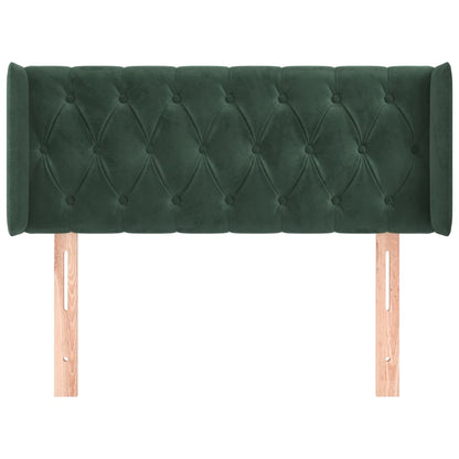 Testiera ad Orecchio Verde Scuro 103x16x78/88 cm in Velluto