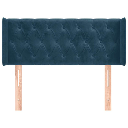 Testiera ad Orecchio Blu Scuro 103x16x78/88 cm in Velluto
