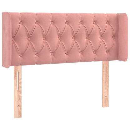 Testiera ad Orecchio Rosa 103x16x78/88 cm in Velluto
